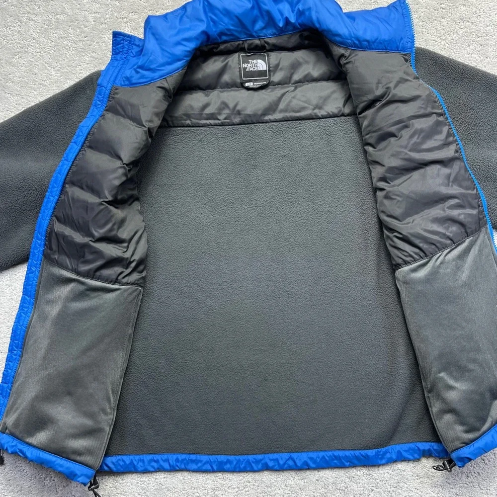 The North Face Jacket Mens Large Blue Grey 550 Down Polartec Fleece Denali